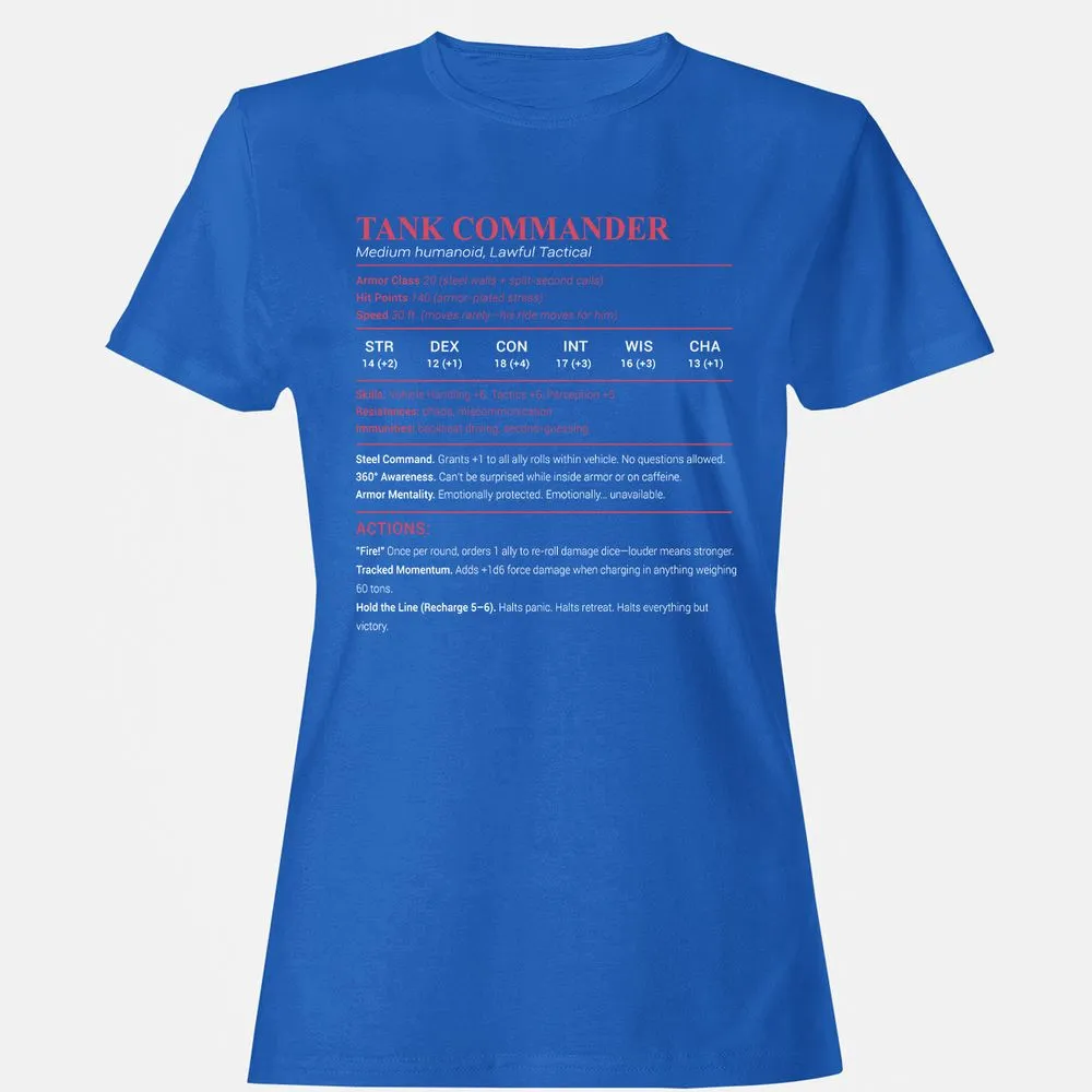 Tank Commander Women's T-Shirt - Royal - 14