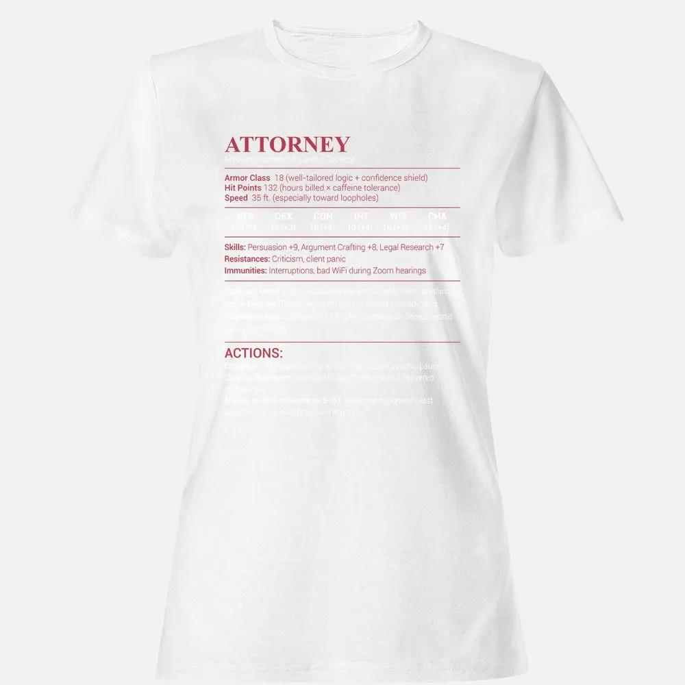 Attorney Stats Women's T-Shirt - White - 16