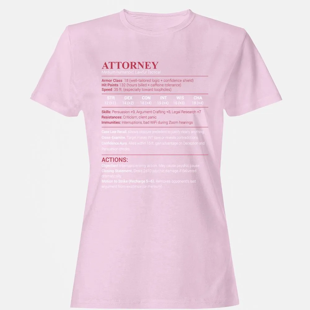 Attorney Stats Women's T-Shirt - Light Pink - 9