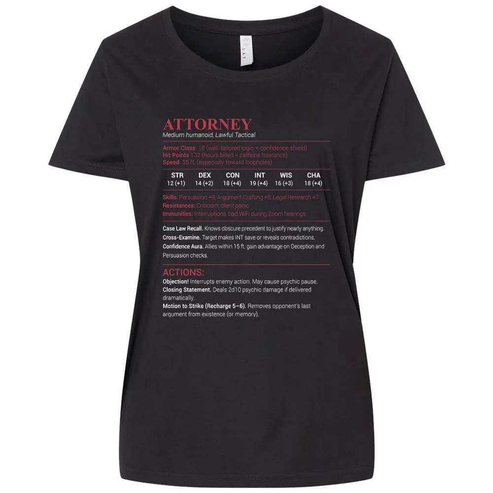 Attorney Stats Ladies Curvy Jersey - Blended Black - 1