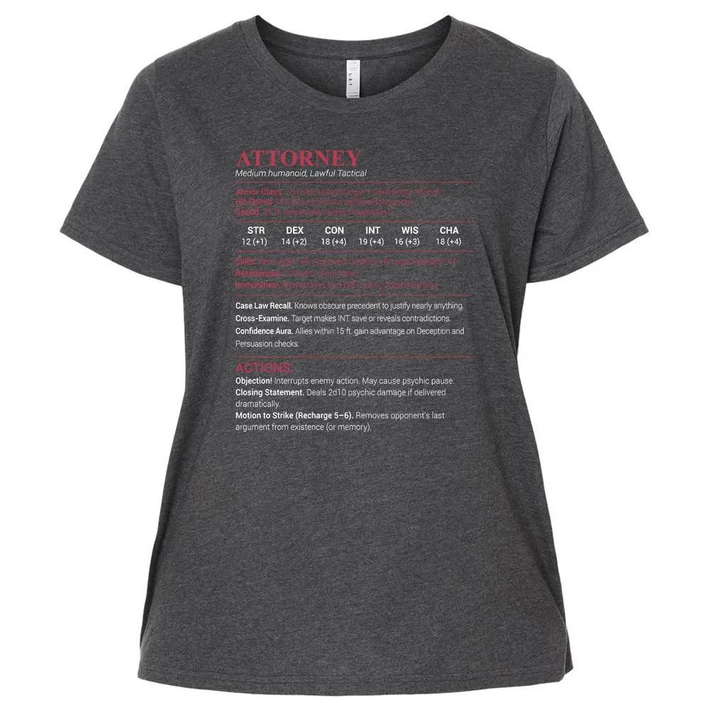 Attorney Stats Ladies Curvy Jersey - Vintage Smoke - 4