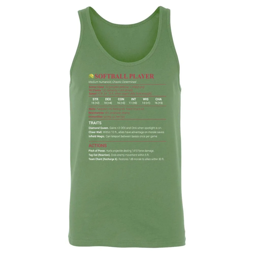 Softball Player Unisex Jersey Tank - Leaf - 10