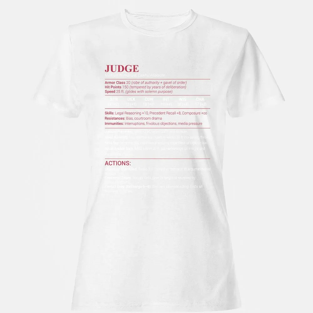Judge Stats Women's T-Shirt - White - 16