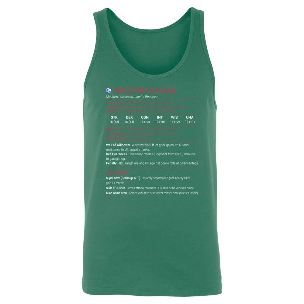 Soccer Goalie Unisex Jersey Tank - Kelly - 9