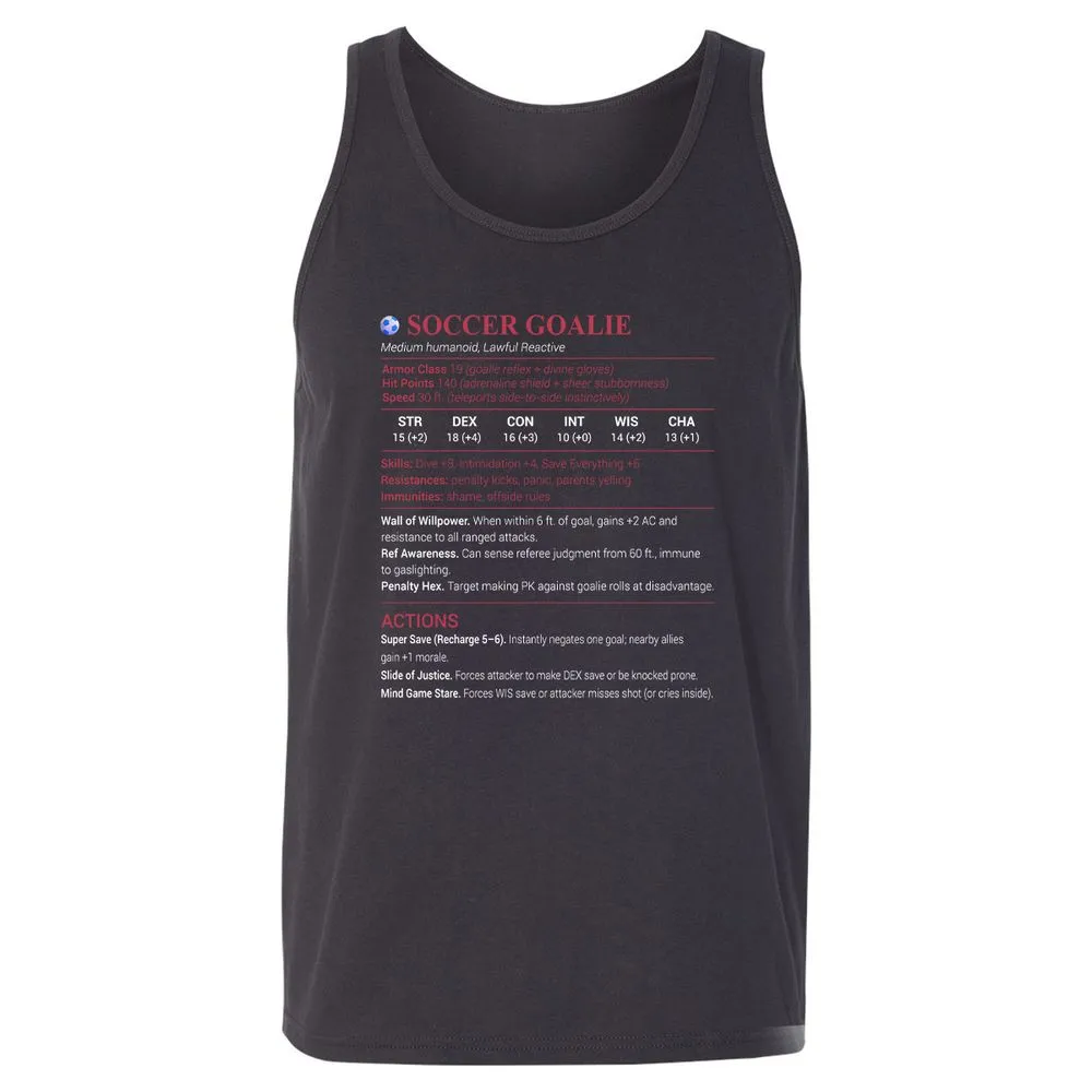 Soccer Goalie Unisex Jersey Tank - Dark Grey - 7