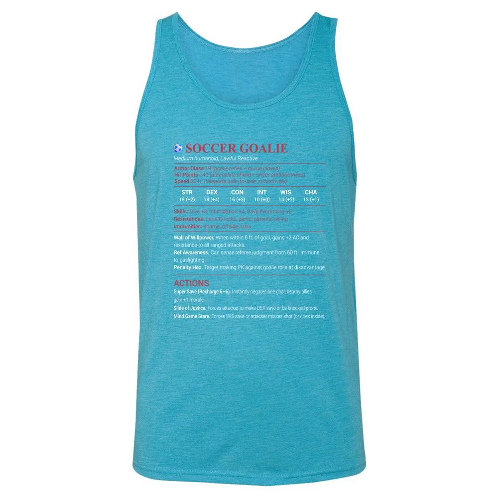 Soccer Goalie Unisex Jersey Tank - Aqua Triblend - 3