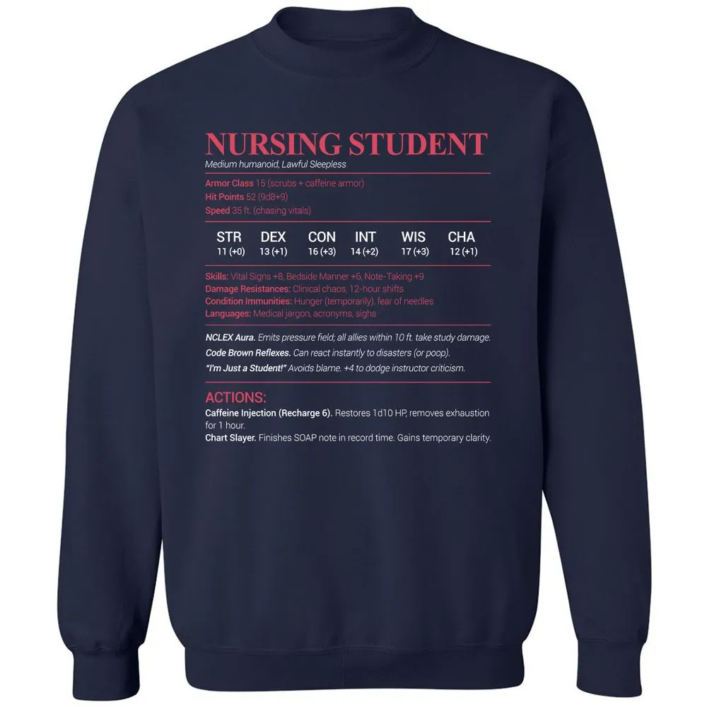 Nursing Student Classic Unisex Sweatshirt - Navy - 2
