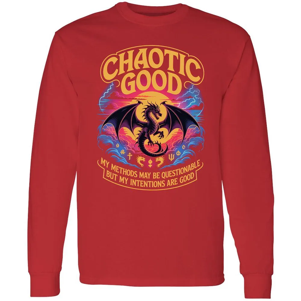 Chaotic Good Long Sleeve T-Shirt - Red - 14