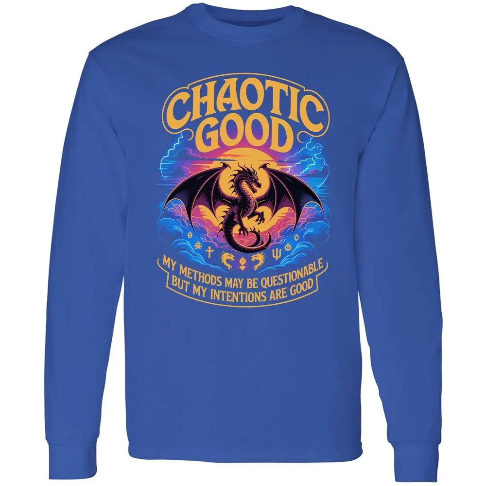 Chaotic Good Long Sleeve T-Shirt - Royal - 8