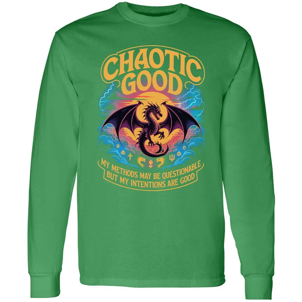 Chaotic Good Long Sleeve T-Shirt - Irish Green - 10