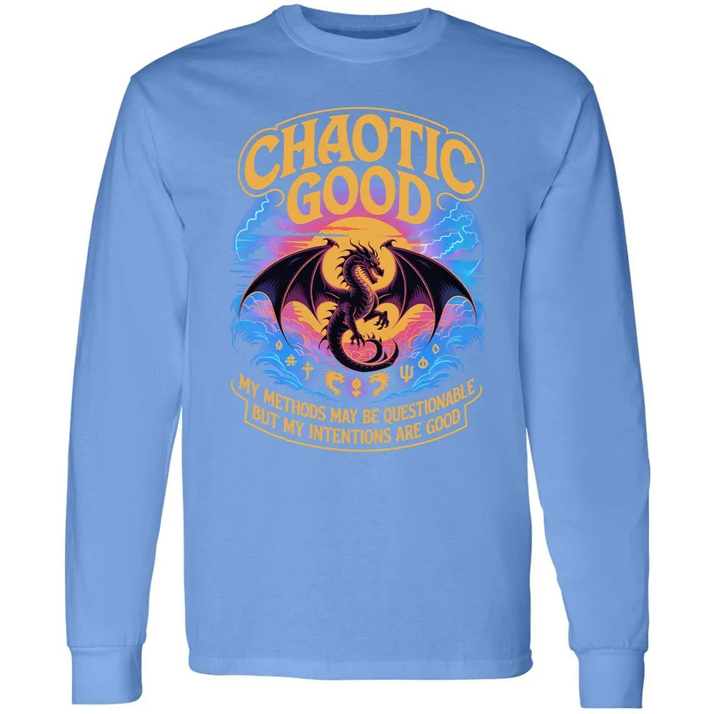 Chaotic Good Long Sleeve T-Shirt - Carolina Blue - 12