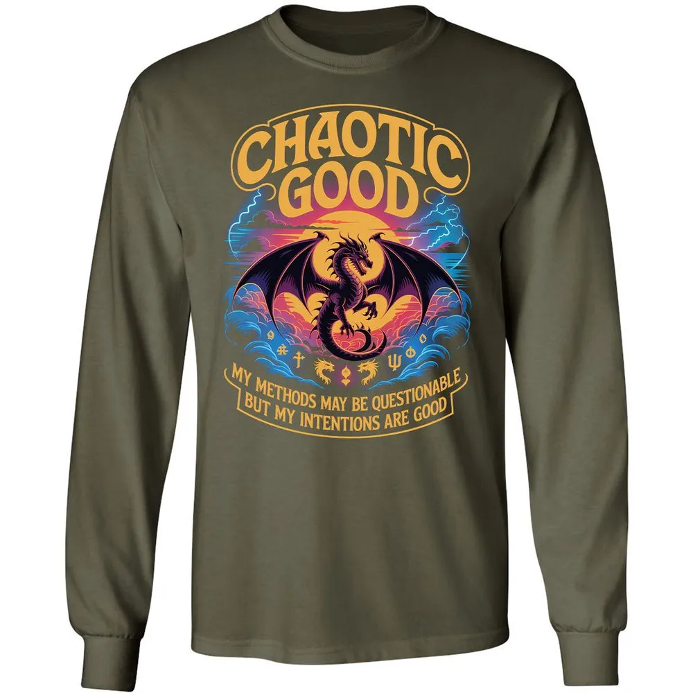 Chaotic Good Long Sleeve T-Shirt - Military Green - 16