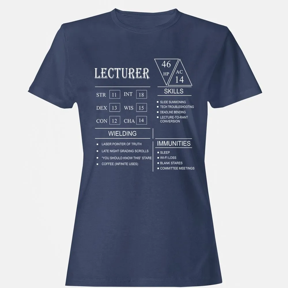 Lecturer New Women's T-Shirt - Navy - 10