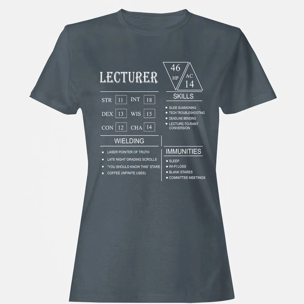 Lecturer New Women's T-Shirt - Charcoal - 3
