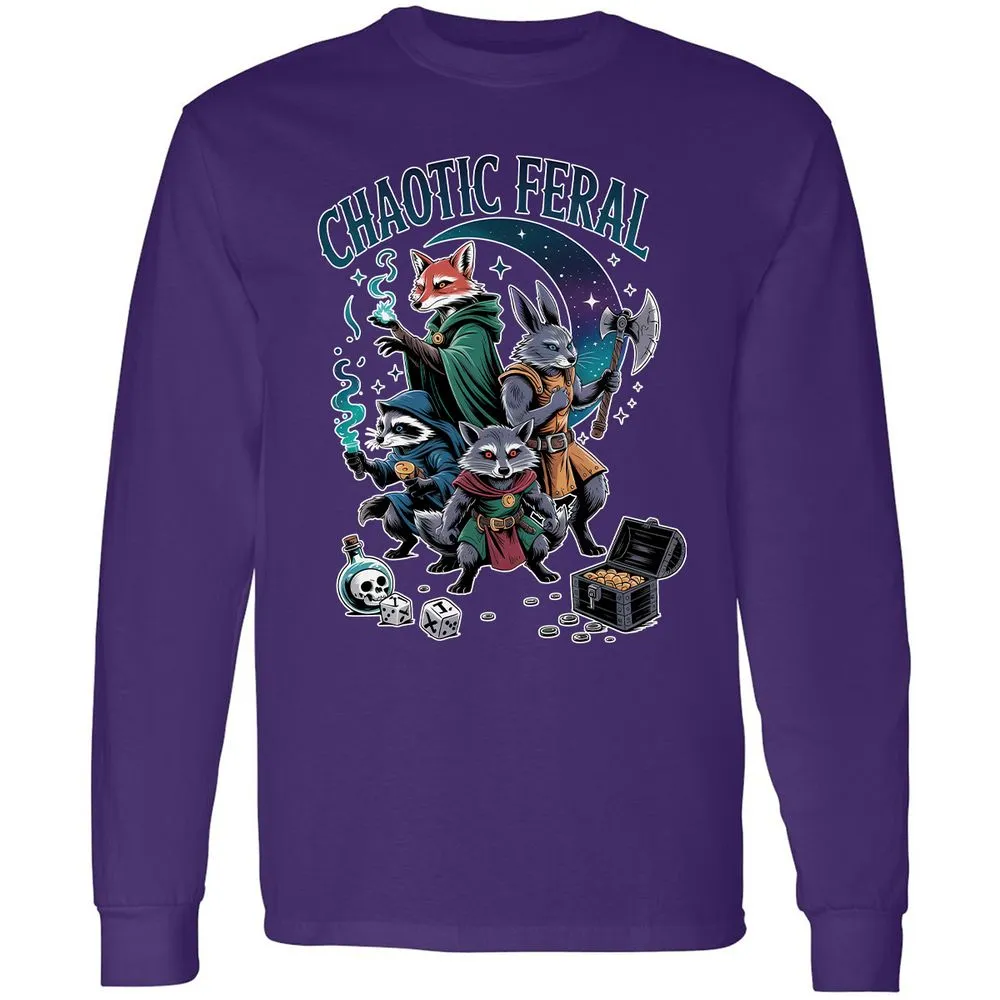 Chaotic Feral Long Sleeve T-Shirt - Purple - 13