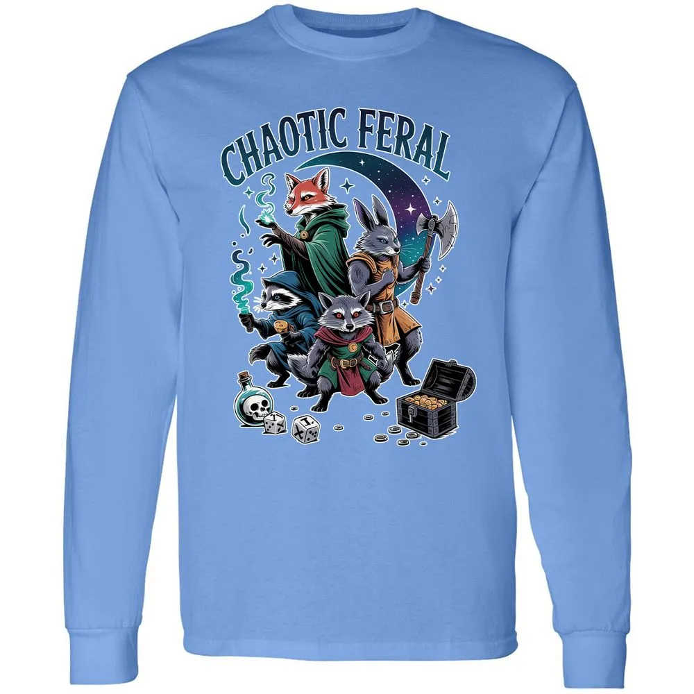 Chaotic Feral Long Sleeve T-Shirt - Carolina Blue - 12