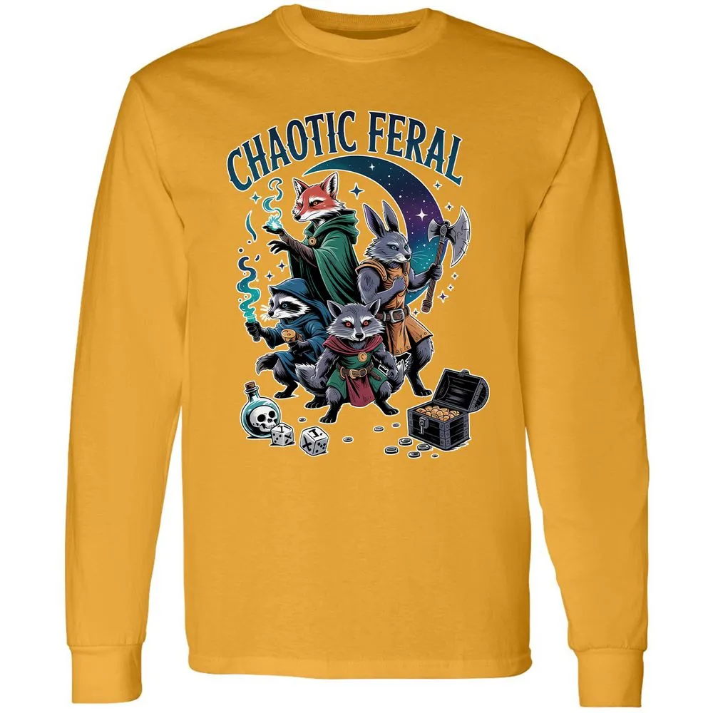 Chaotic Feral Long Sleeve T-Shirt - Gold - 9