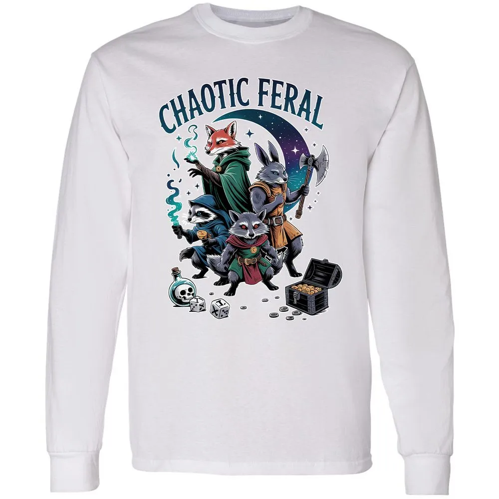 Chaotic Feral Long Sleeve T-Shirt - White - 5