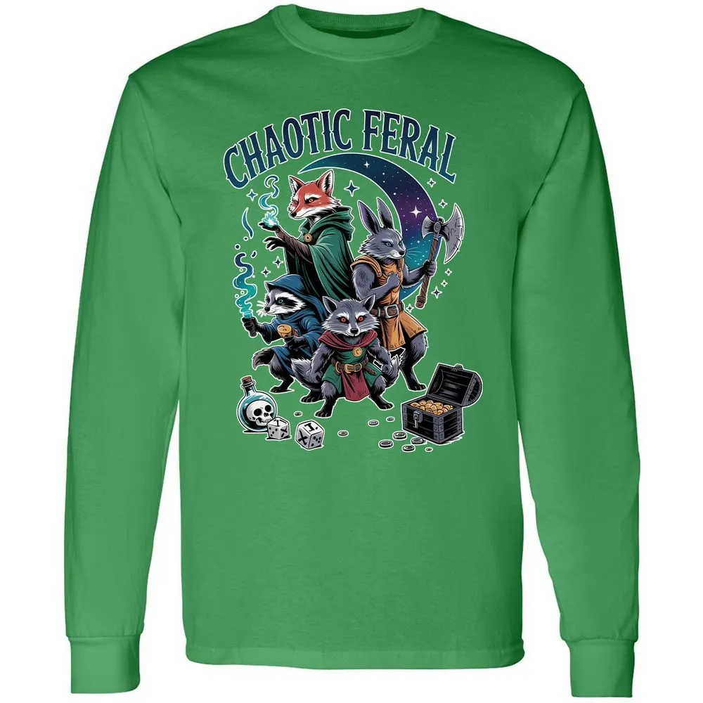 Chaotic Feral Long Sleeve T-Shirt - Irish Green - 10