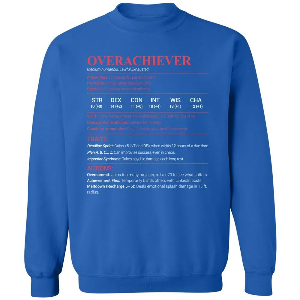 Overachiever Classic Unisex Sweatshirt - Royal - 9