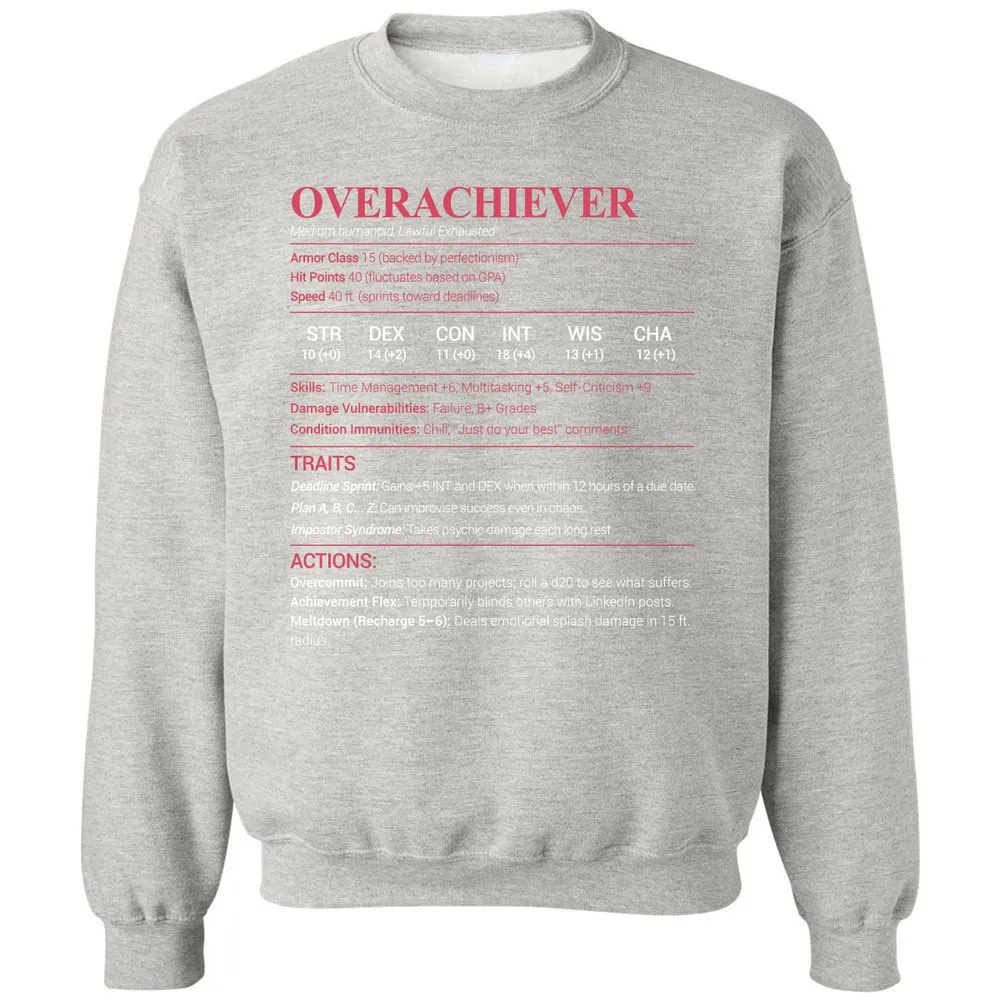 Overachiever Classic Unisex Sweatshirt - Ash - 8