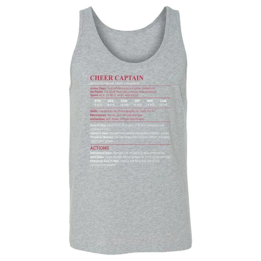 Cheer Captain Unisex Jersey Tank - Athletic Heather - 4