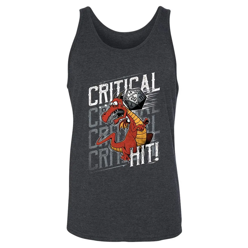 Funny Dragon Critical Hit Unisex Jersey Tank - Dark Grey Heather - 6