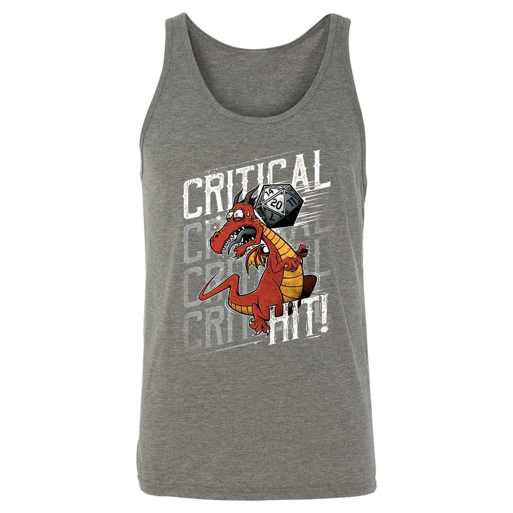 Funny Dragon Critical Hit Unisex Jersey Tank - Grey Triblend - 8