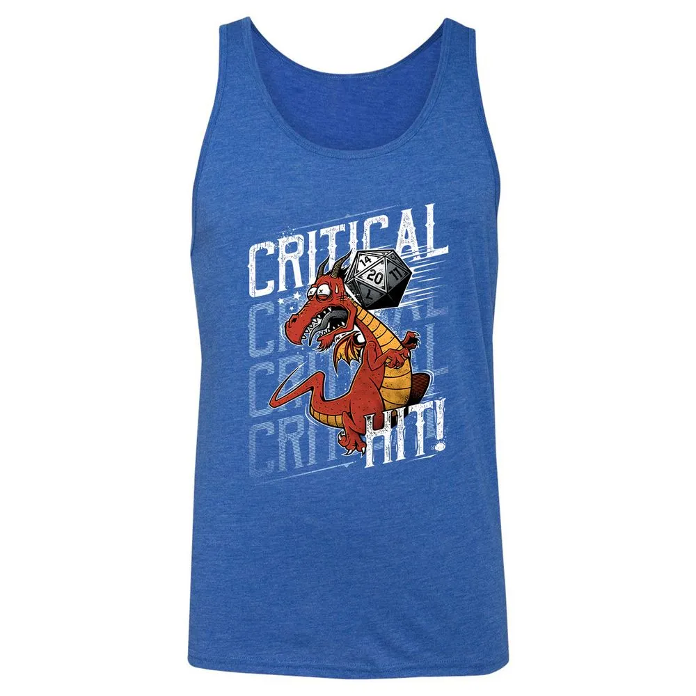 Funny Dragon Critical Hit Unisex Jersey Tank - True Royal Triblend - 12