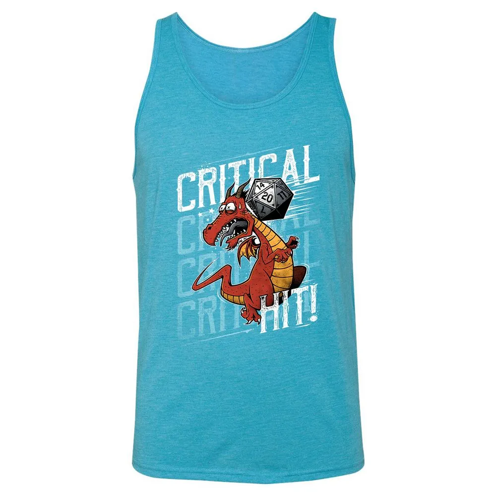 Funny Dragon Critical Hit Unisex Jersey Tank - Aqua Triblend - 3