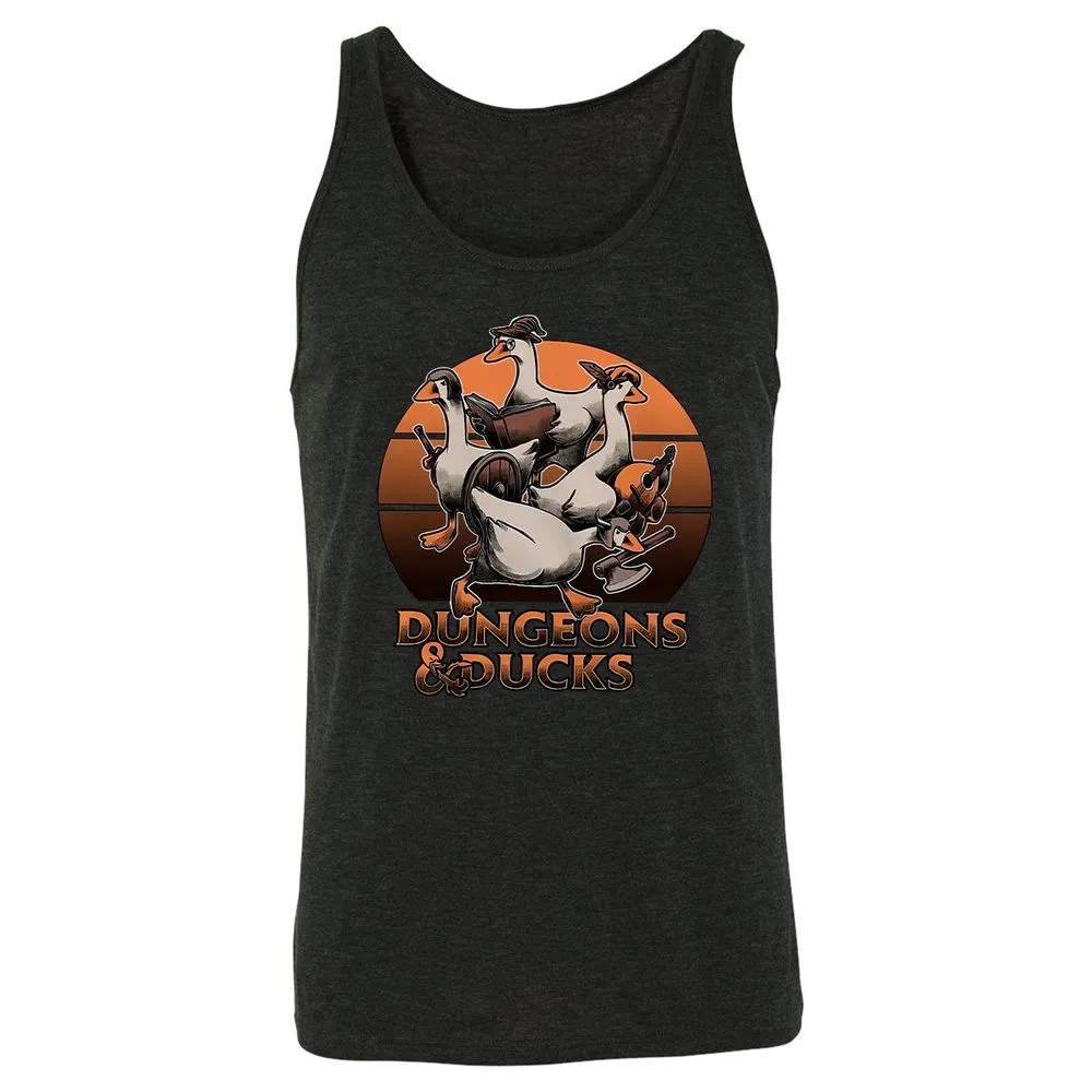 Dungeons And Ducks Unisex Jersey Tank - Charcoal Black Triblend - 5