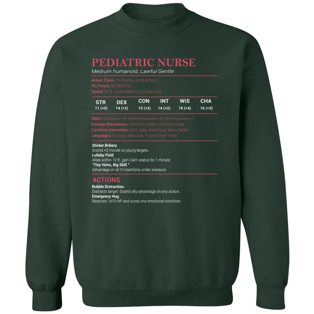 Pediatric Nurse Classic Unisex Sweatshirt - Forest Green - 4