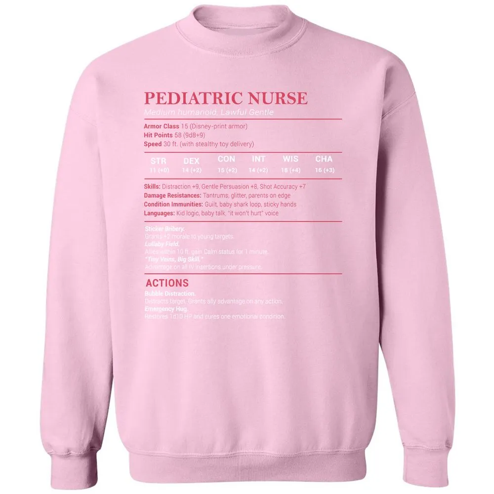 Pediatric Nurse Classic Unisex Sweatshirt - Light Pink - 3