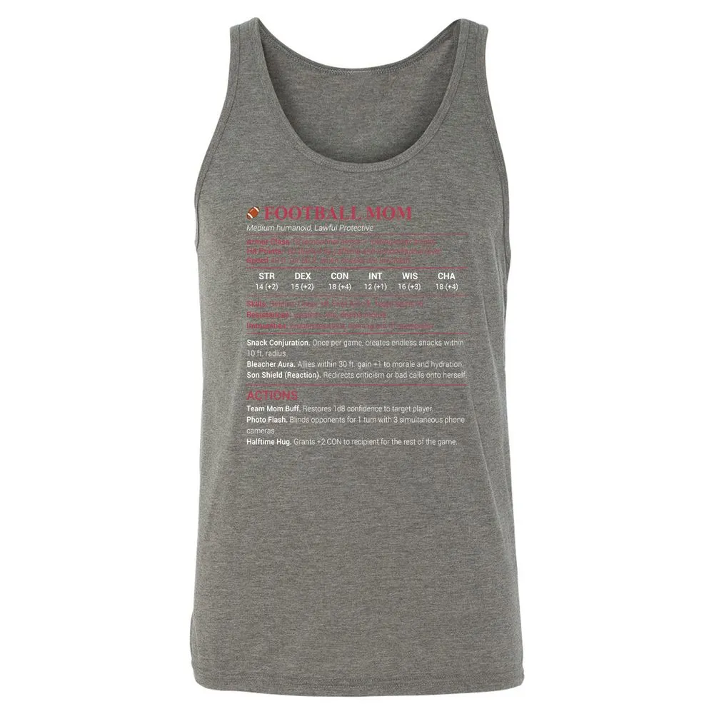 Football Mom Unisex Jersey Tank - Grey Triblend - 8