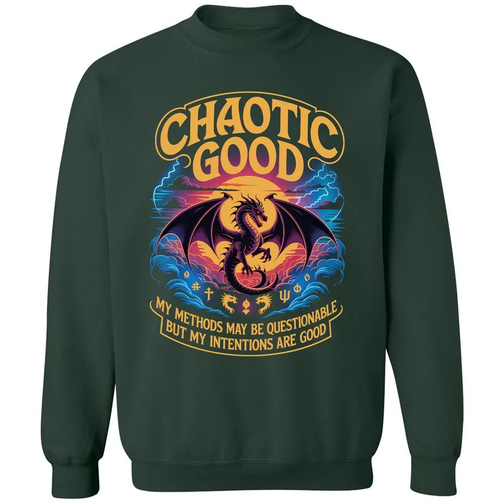 Chaotic Good Classic Unisex Sweatshirt - Forest Green - 4