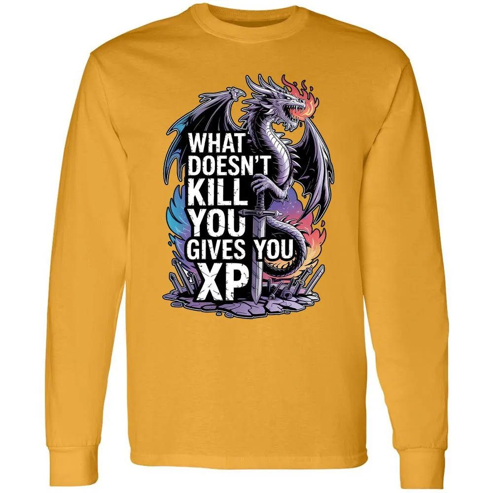 What Doesn't Kill You Dragon Long Sleeve T-Shirt - Gold - 9