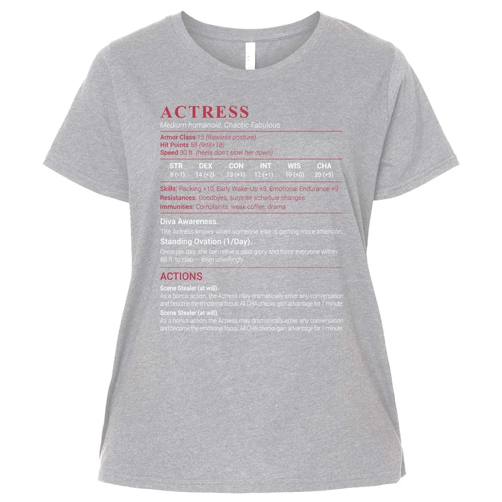 Actress Stats Ladies Curvy Jersey - Heather - 3