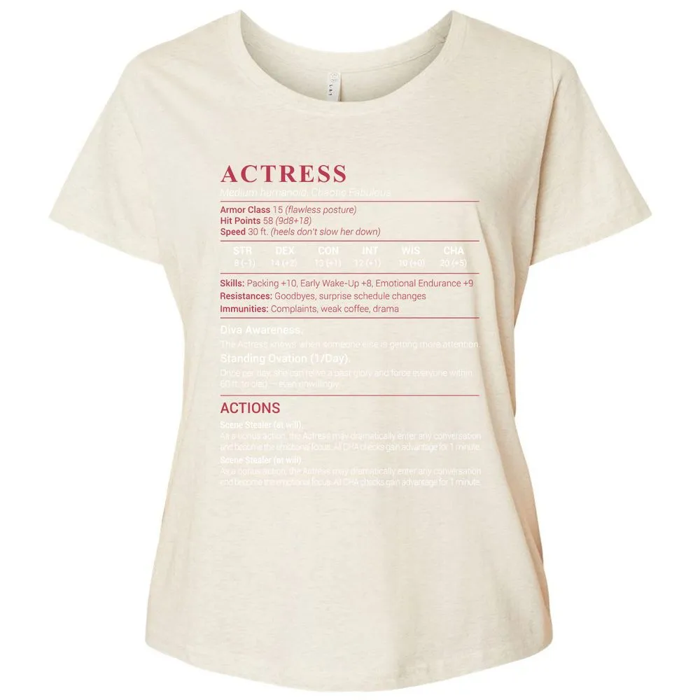 Actress Stats Ladies Curvy Jersey - Natural Heather - 8