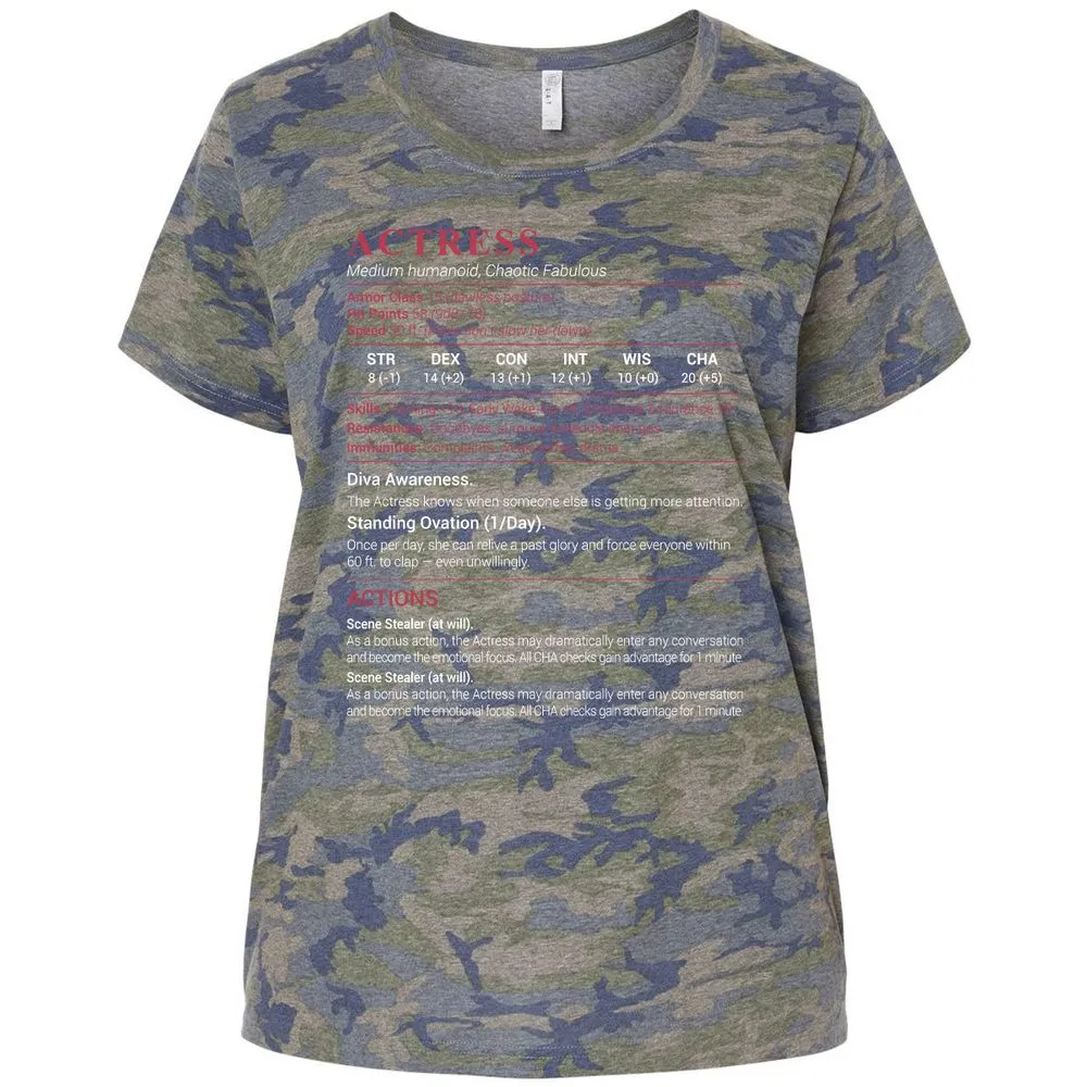 Actress Stats Ladies Curvy Jersey - Vintage Camo - 5