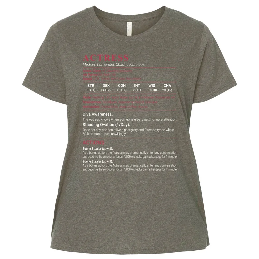 Actress Stats Ladies Curvy Jersey - Bamboo Blackout - 2