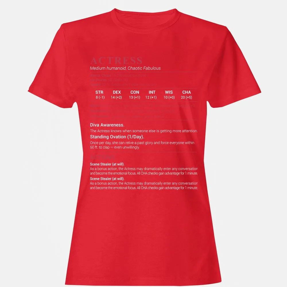 Actress Stats Women's T-Shirt - Red - 13