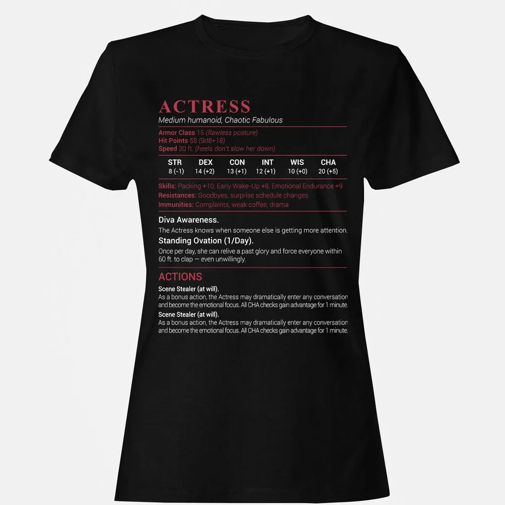 Actress Stats Women's T-Shirt - Black - 1