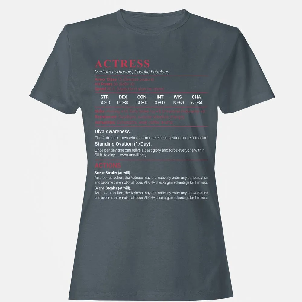Actress Stats Women's T-Shirt - Charcoal - 3
