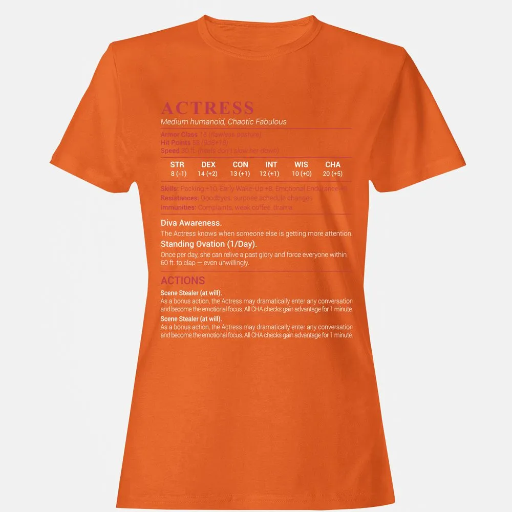 Actress Stats Women's T-Shirt - Orange - 11
