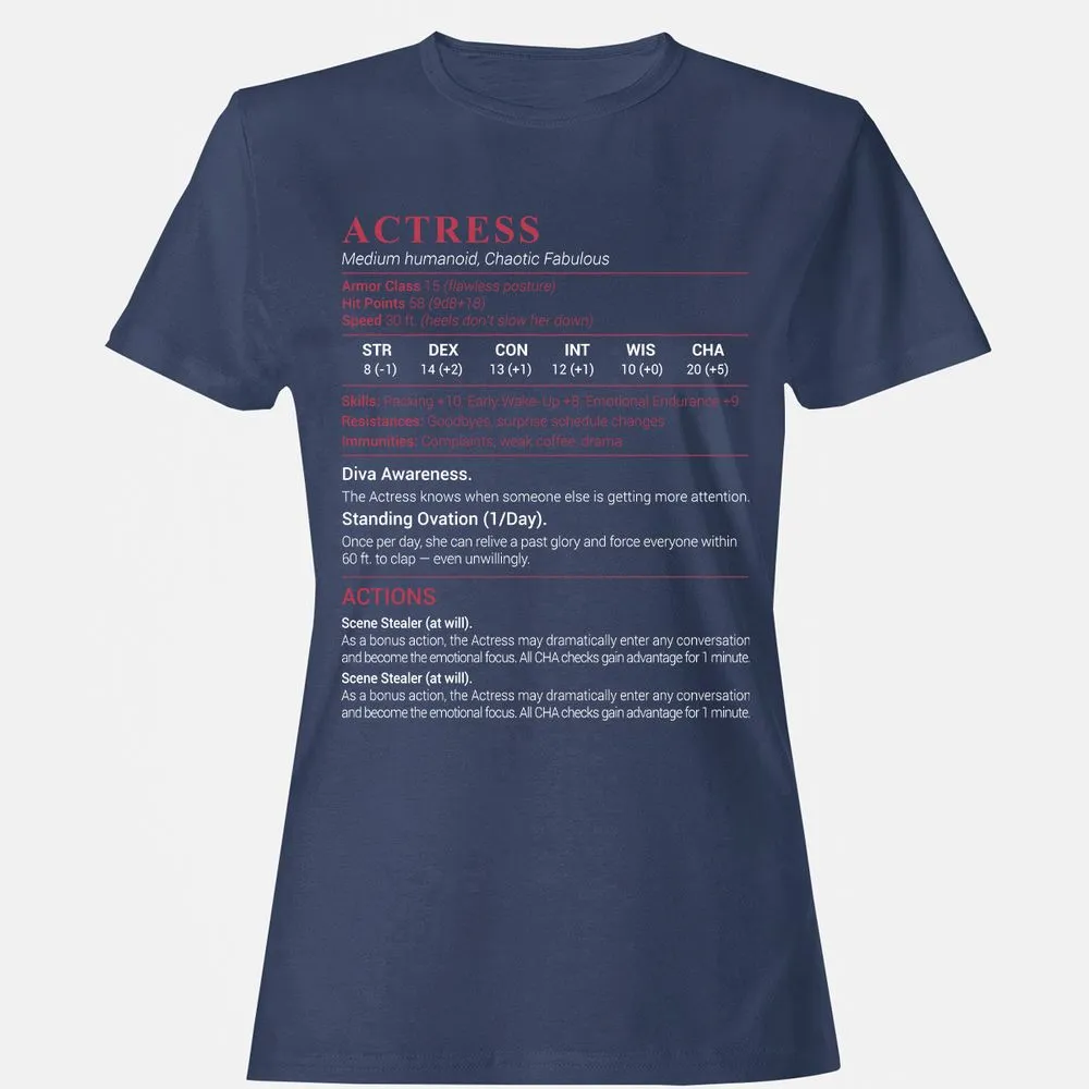 Actress Stats Women's T-Shirt - Navy - 10