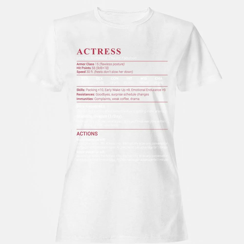 Actress Stats Women's T-Shirt - White - 16