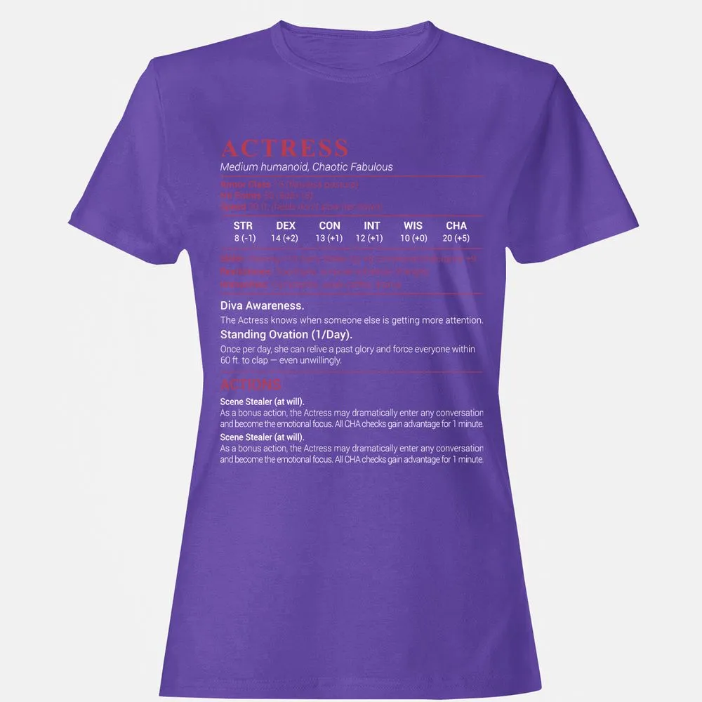 Actress Stats Women's T-Shirt - Purple - 12