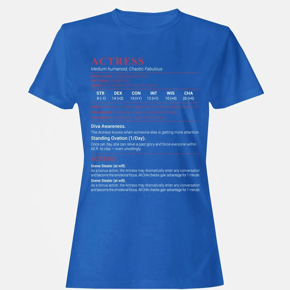 Actress Stats Women's T-Shirt - Royal - 14