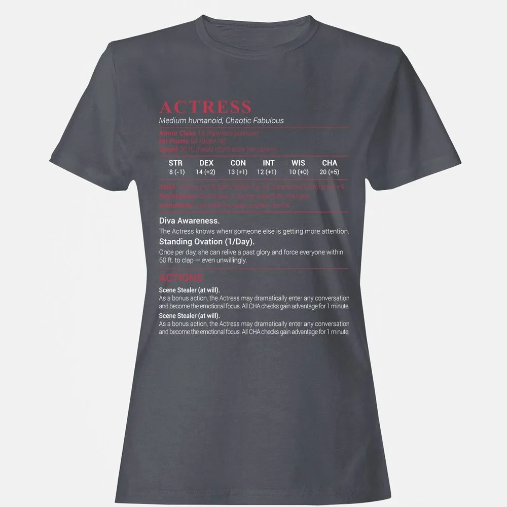 Actress Stats Women's T-Shirt - Dark Heather - 5
