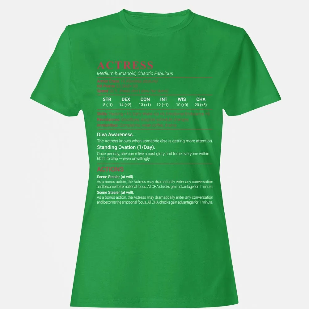 Actress Stats Women's T-Shirt - Irish Green - 7